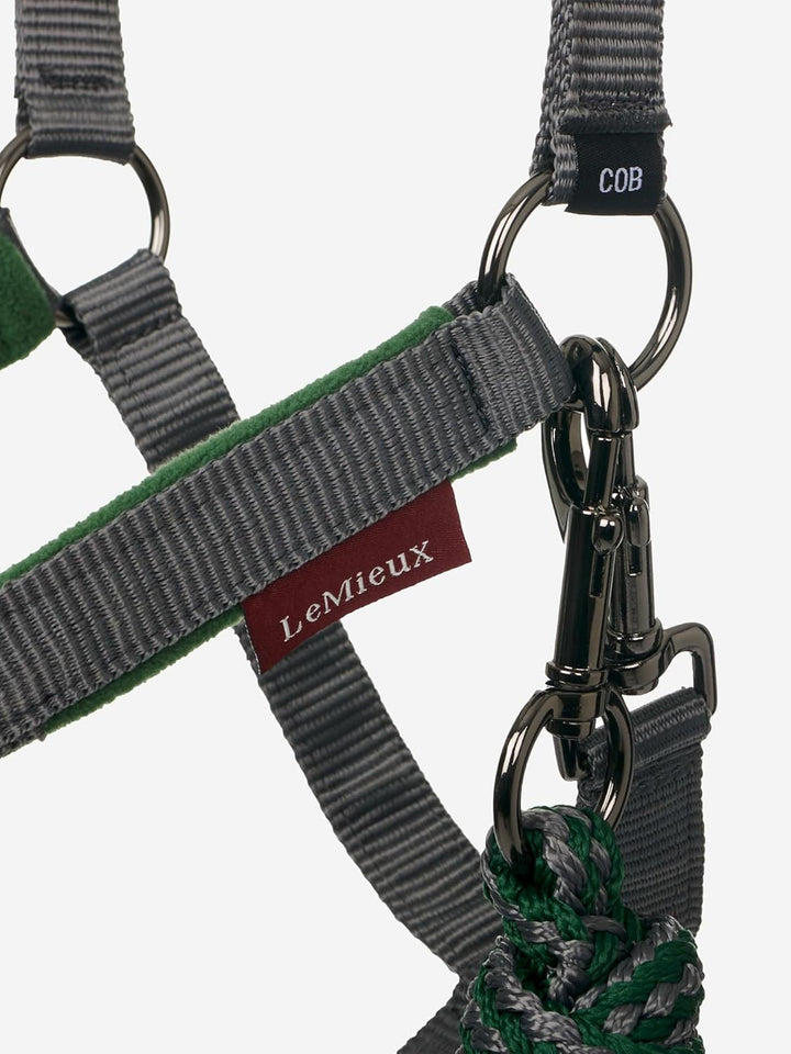 Lemieux Vogue Fleece Headcollar & Rope Pony Hunter Green, Pony Hunter Green
