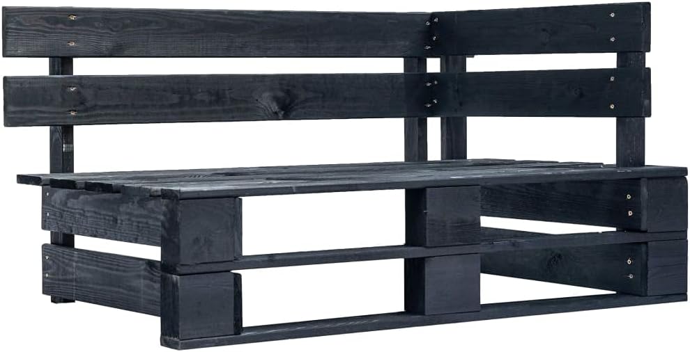 vidaXL Kiefernholz Schwarz Imprägniert Garten Ecksofa Modular Palettensofa Gartensofa Sofa Lounge Pa