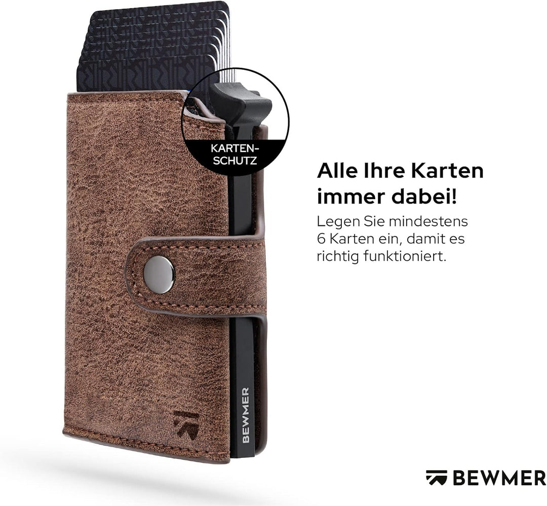 BEWMER 2 geschirmte Kreditkartenetui | Anti-Cloning Schutz Slim RFID Geldbörse für Damen und Herren