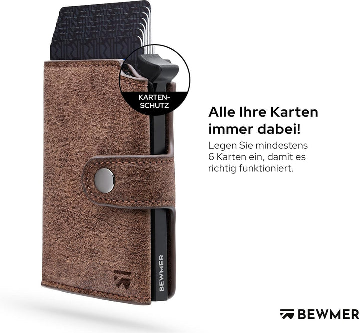 BEWMER 2 geschirmte Kreditkartenetui | Anti-Cloning Schutz Slim RFID Geldbörse für Damen und Herren