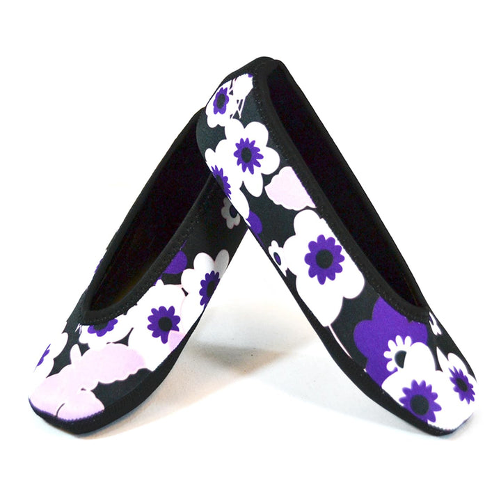 Nufoot , Damen Hausschuhe Violette Blume Large / 34 M EU / 4 B(M) US, Violette Blume Large / 34 M EU