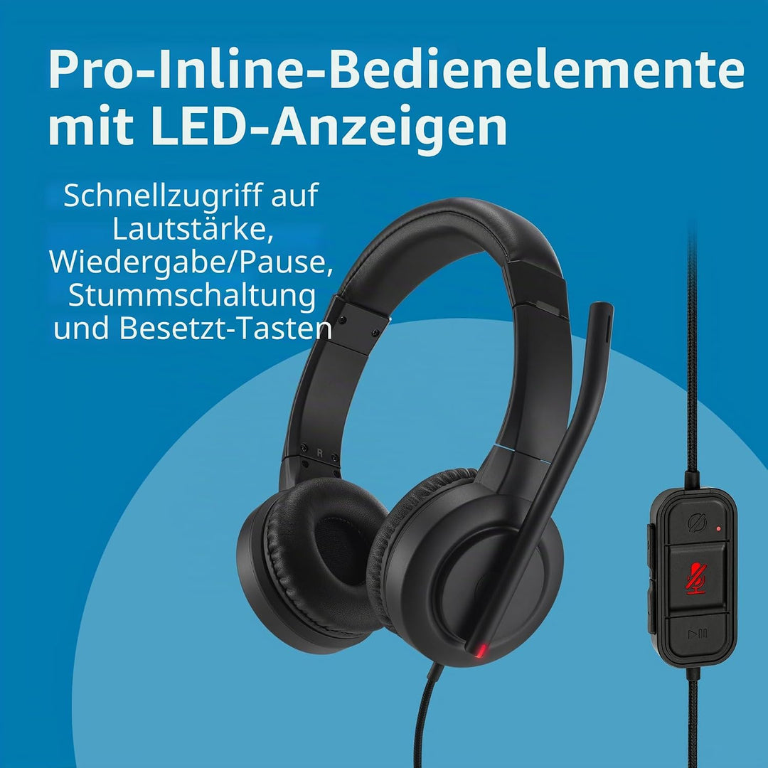 Kensington H1000 USB-C On Ear-Headset, Ultrabequemer HD-Audio-Kopfhörer mit Mikrofon und Kabel, Prof