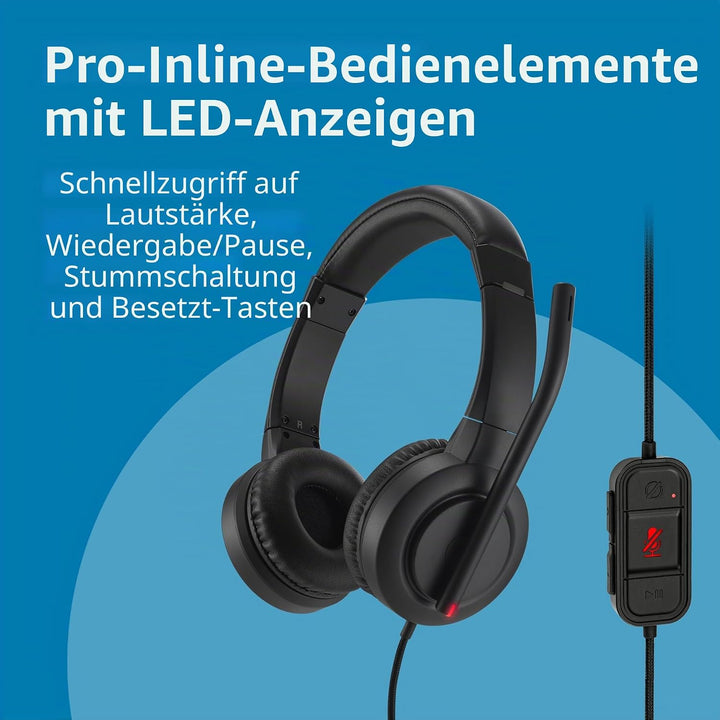 Kensington H1000 USB-C On Ear-Headset, Ultrabequemer HD-Audio-Kopfhörer mit Mikrofon und Kabel, Prof