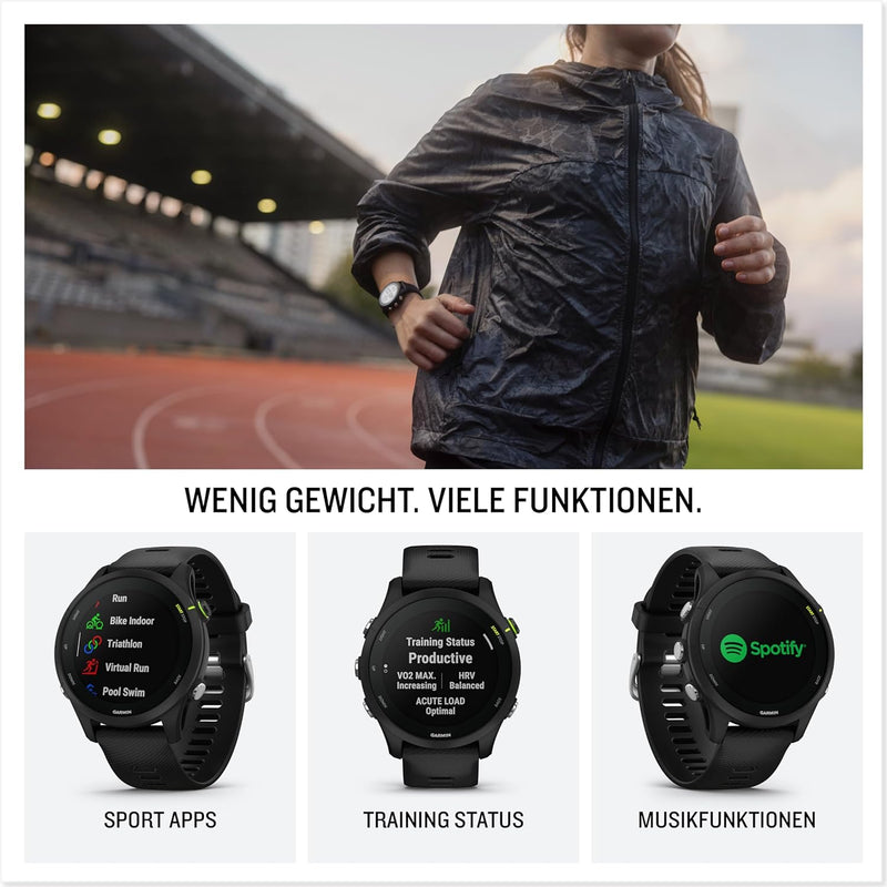 Garmin Forerunner 255 Music – GPS-Laufuhr mit individuellen Trainingsplänen, speziellen Lauffunktion