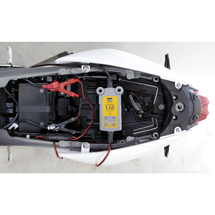 GYS Ladegerät Batterieladegerät 12V für Motorrädern, Jet-Skis, Kart-Sport-Fahrzeugen und Rasenmähern