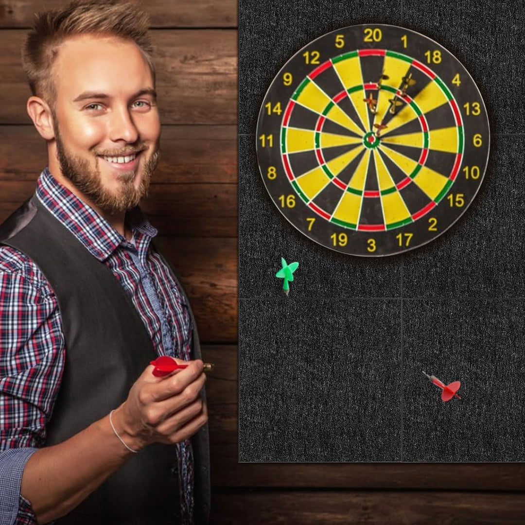Dart Wandschutz, Filz-Dartboard-Wandschutz, 6 Stück Dart Schutzwand Selbstklebend 30*30cm, Wandumran