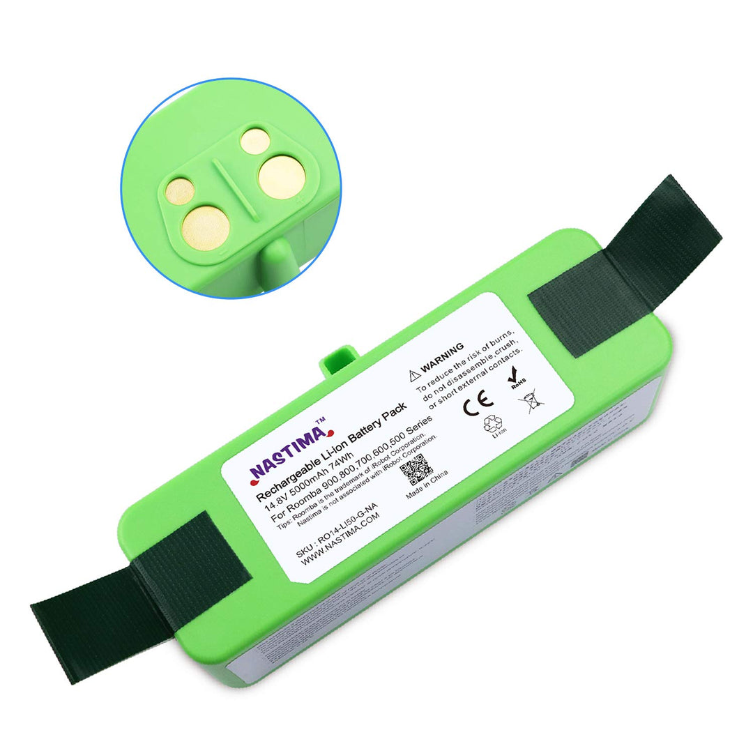 NASTIMA Upgrade 14,8V 5000mAh Li-Ion Akku Kompatibel mit Roomba 985 960 895 890 880 870 860 790 780
