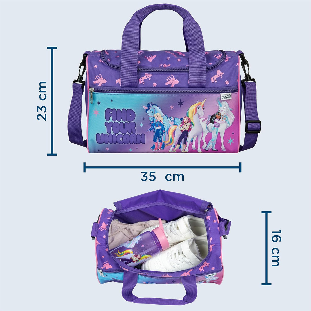 Scooli - Sporttasche für Kinder - 23 x 35 x 16 cm - geräumiges Hauptfach - Verstellbarer Schultergur