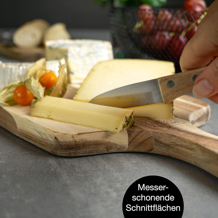 Moritz & Moritz 2x Schneidebretter Holz 33x18cm - Holzschneidebretter aus massiver Akazie - Servierb