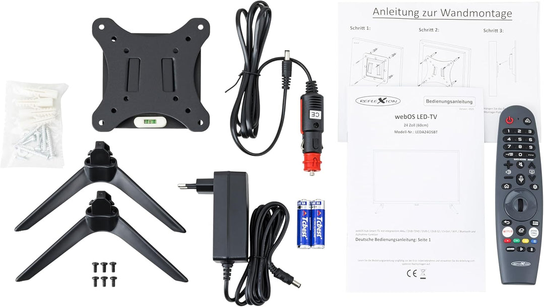 Reflexion LEDA24OSBT Smart LED Akku Fernseher powered by webOSHub, 60 cm/24 Zoll, Camping/Wohnmobil/
