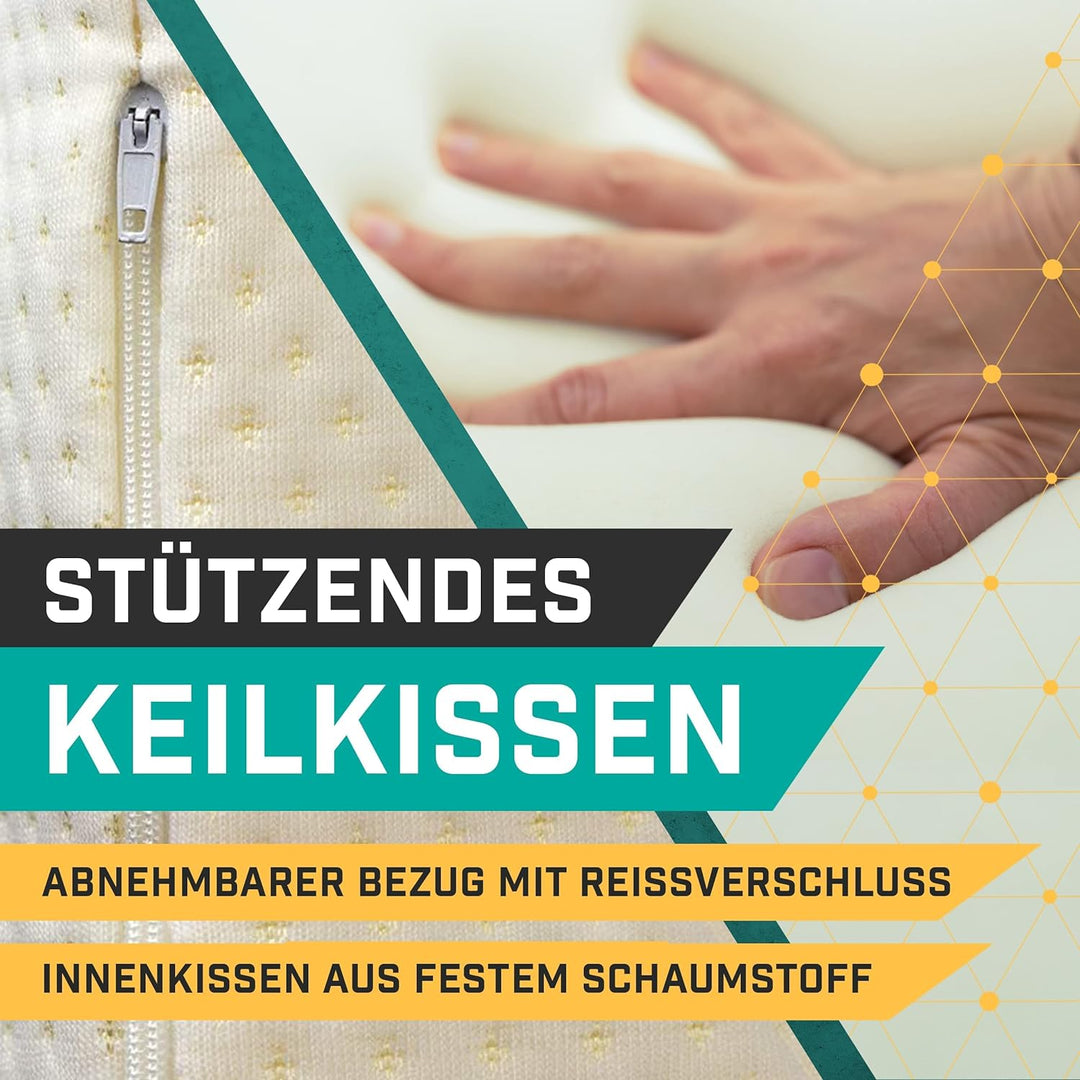 Purovi Keilkissen für Bett und Couch – Ideal als Lesekissen, Rückenlehne im Bett oder zum Füsse hoch