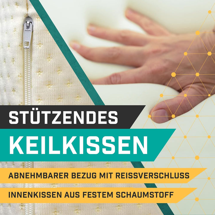 Purovi Keilkissen für Bett und Couch – Ideal als Lesekissen, Rückenlehne im Bett oder zum Füsse hoch