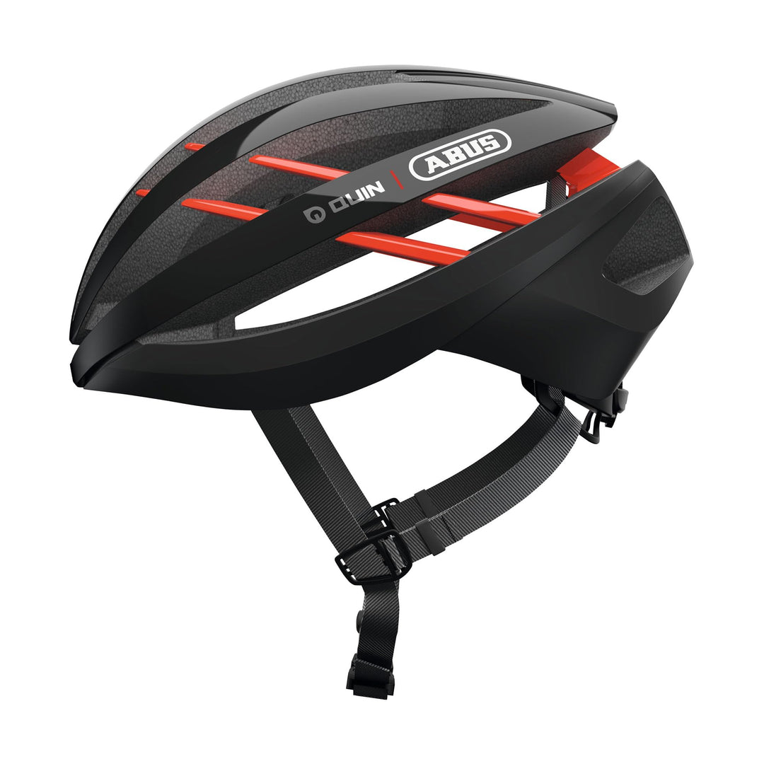 ABUS Rennradhelm Aventor Quin - Smarter Fahrradhelm mit Crash-Erkennung und SOS-Alarm-System - für D
