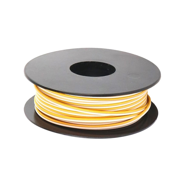Xenterio LiYZ Flachleitung (Zwillingslitze), hochflexibel, 2x0,14mm², 25m Spule, Adernfarben weiss/g