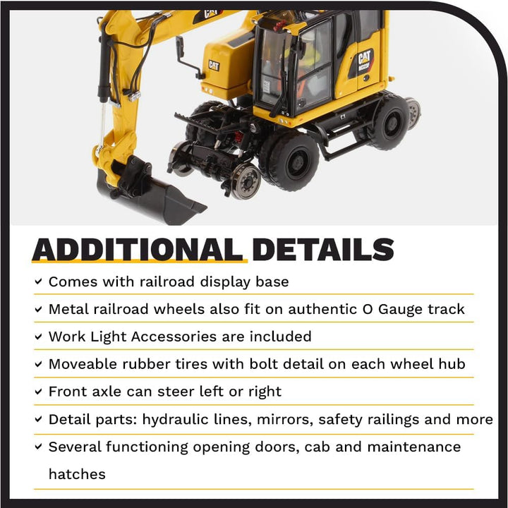 Diecast Masters 85661 - Caterpillar Zweiwegenbagger für Eisenbahn Cat M323F Rail, Massstab 1:50, ca.