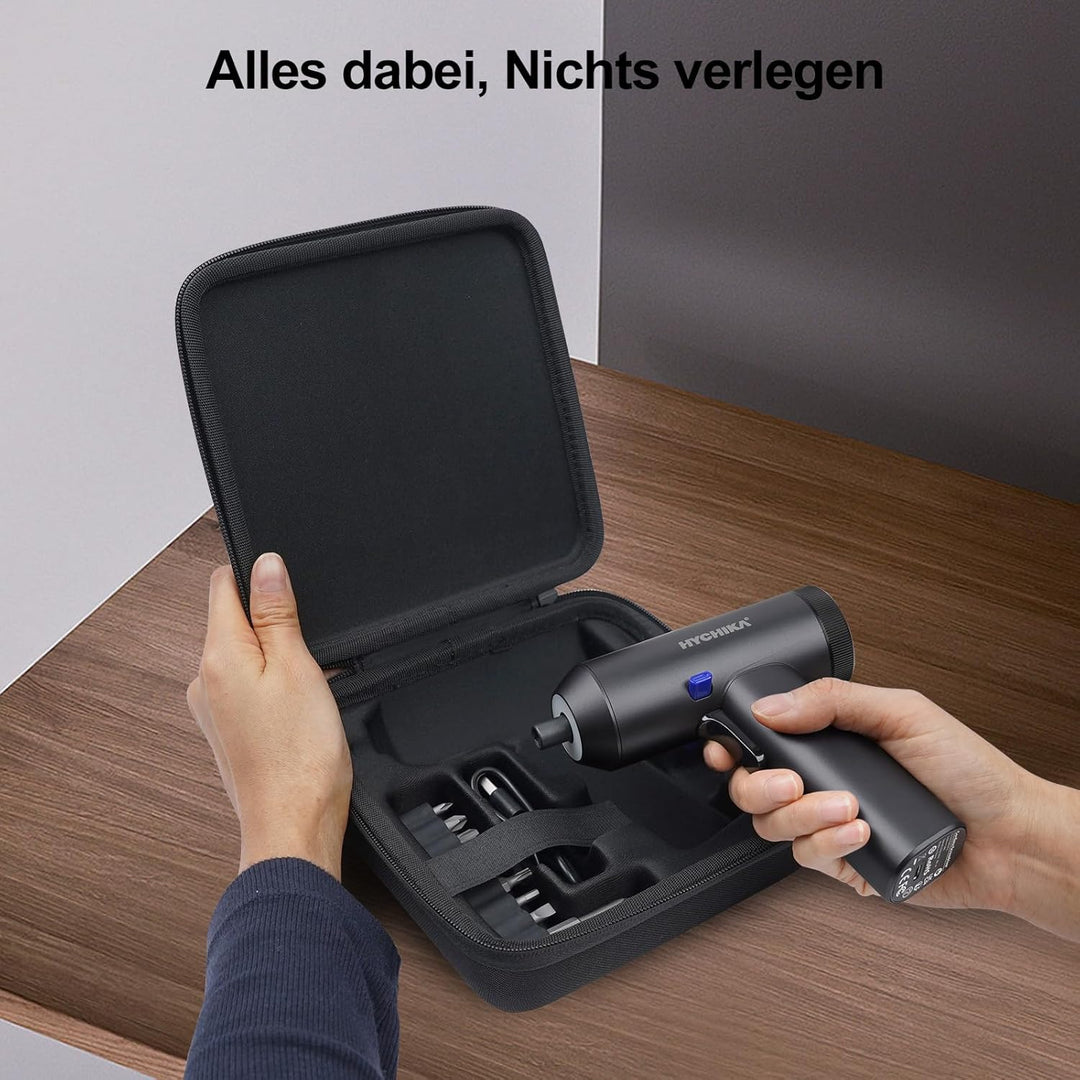 HYCHIKA Akkuschrauber Klein, 6Nm Akku Schraubendreher mit Display,7 Drehmoment,2200-mAh-Akku,Akkuboh