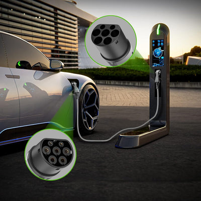Teskee EV-Ladekabel EV-Ladegerät Typ 2 zu Typ 2 mit Anzeigeleuchten Tragbare Tasche Kompatibel mit A