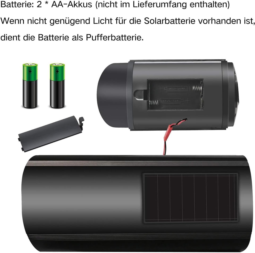 2 Stück Dummy Kamera Solar Betriebene Simulierte Dummy Surveillance Sicherheit Kamera mit Blinkendem