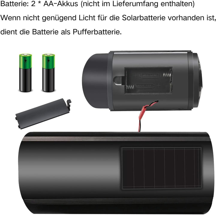 2 Stück Dummy Kamera Solar Betriebene Simulierte Dummy Surveillance Sicherheit Kamera mit Blinkendem