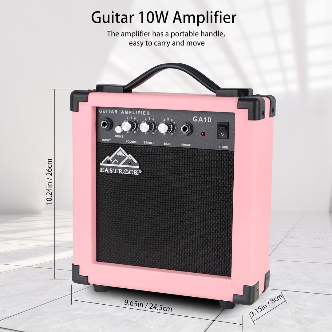 Eastrock E Gitarre Set E Guitar 39 Zoll Elektrogitarre mit Verstärker 10 Watt，Gitarre Tasche, Plektr