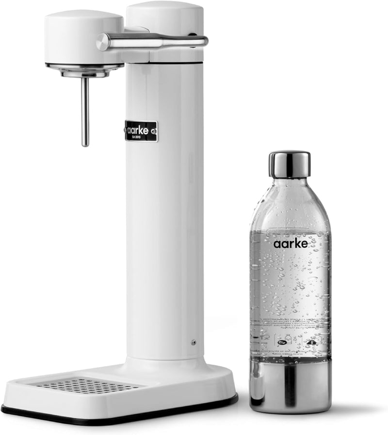 Aarke Carbonator 3, Wassersprudler aus Edelstahl mit BPA-frei Flasche, Weiss Finish