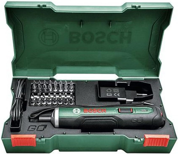 Bosch - Ergonomischer Akkuschrauber PushDrive (eingebauter 3,6-V-1,5-Ah-Akku, Micro-USB-Aufladung, L