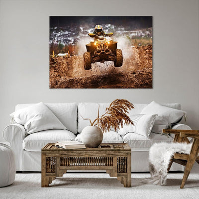 Bilder auf Leinwand 100x70cm Leinwandbild Schlamm Schmutz Dakar Aktion Gross Wanddeko Bild Schlafzim