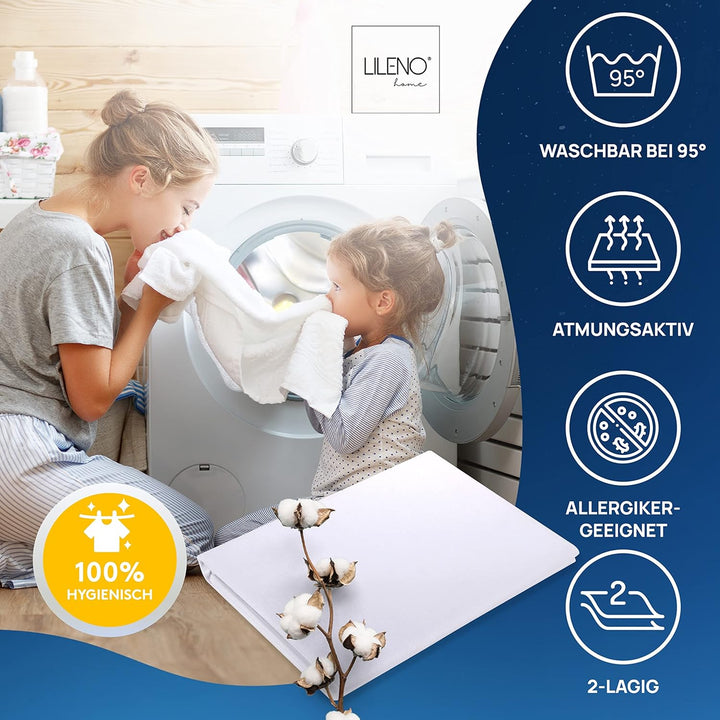LILENO HOME Matratzenschoner 70x140 cm - 2er Set - Inkontinenzunterlage [95°C Kochfest] u. wasserdic