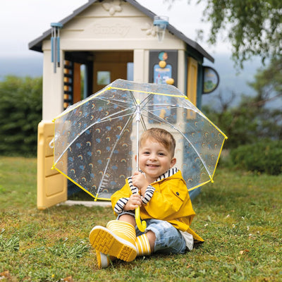 Smoby - 4 Jahreszeiten Spielhaus (103x122x143 cm) & elektronische Türklingel – Klingel für Gartenhau