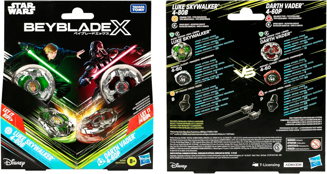 Beyblade X und Star Wars Collab Luke Skywalker 4-80B vs. Darth Vader 4-60B Multipack, Set LUKE SKYWA