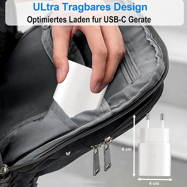 2er-Pack 25W USB C Schnellladegerät für Samsung Galaxy S26 S25 S24 S23 S22 S21 S20 FE Ultra Plus, A5