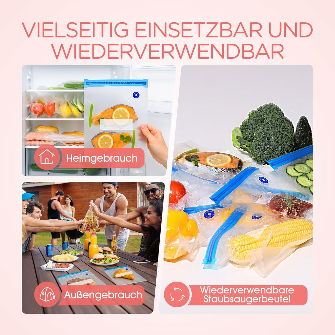 VOYOR Handvakuumierer wird zur Konservierung von Lebensmitteln, Gemüse und Obst Verwendet Wiederaufl