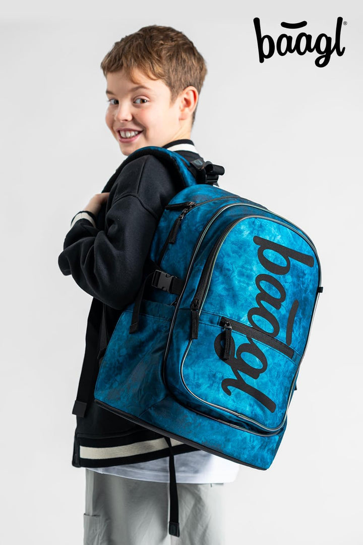 Baagl Schulrucksack Set Jungen 3 Teilig, Schultasche für Grundschule Volksschule, Grundschule Ranzen