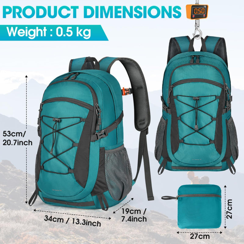 RAINSMORE Wanderrucksack Herren Damen 40L Wasserdichter Rucksack Leicht Gross Reiserucksack Trekking