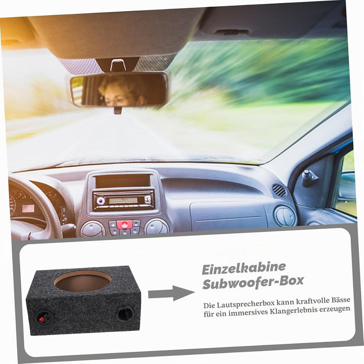 BESTOYARD 8-Zoll Subwoofer Kasten für Single Cab Autos Versiegeltes Gehäuse mit Teppichboden für Ver