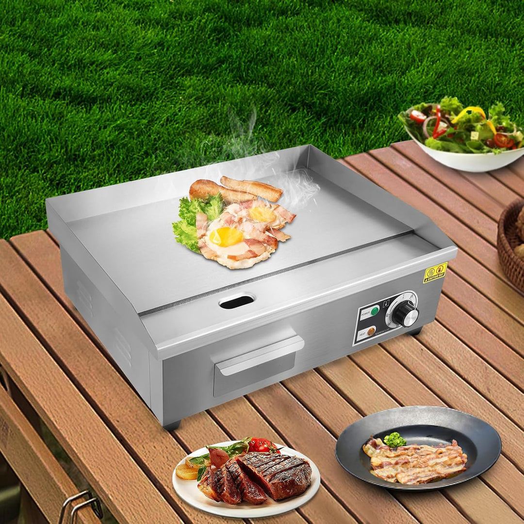 Plancha Grillplatte Elektrisch, 3000W Elektrogrill Gastronomie Tischgrill Griddleplatte Edelstahl Gr