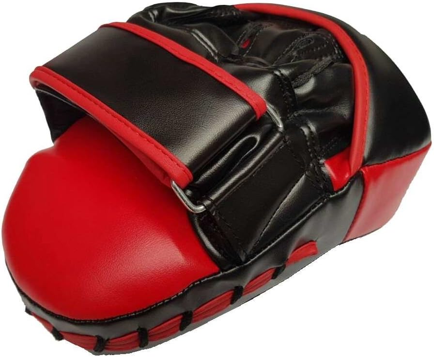 S.B.J - Sportland Handpratzen | Trainings Pratzen | Handmitt schwarz-rot Curved, Lieferung paarweise