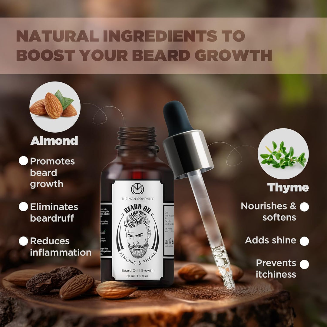 THE MAN COMPANY Bartöl für Herren, Bio Vegan (30 ml) – Bartpflege für Weichen Bart – Mit Natürlichem