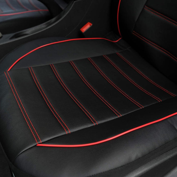 TOYOUN Klassisch Autositzbezüge Vordersitze Highback Sitzbezüge 2er Universal Schonbezüge PU Leder S