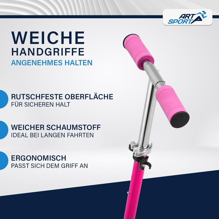 ArtSport Cityroller Scooter mit Big Wheel Räder & Tragegurt - Für Kinder ab 3 Jahren - 4 Designs 88