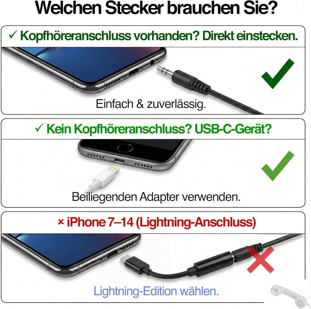 Opis 60s Micro - Retro Handyhörer für Android Smartphones, Tablets, Notebooks und Handys in der Form