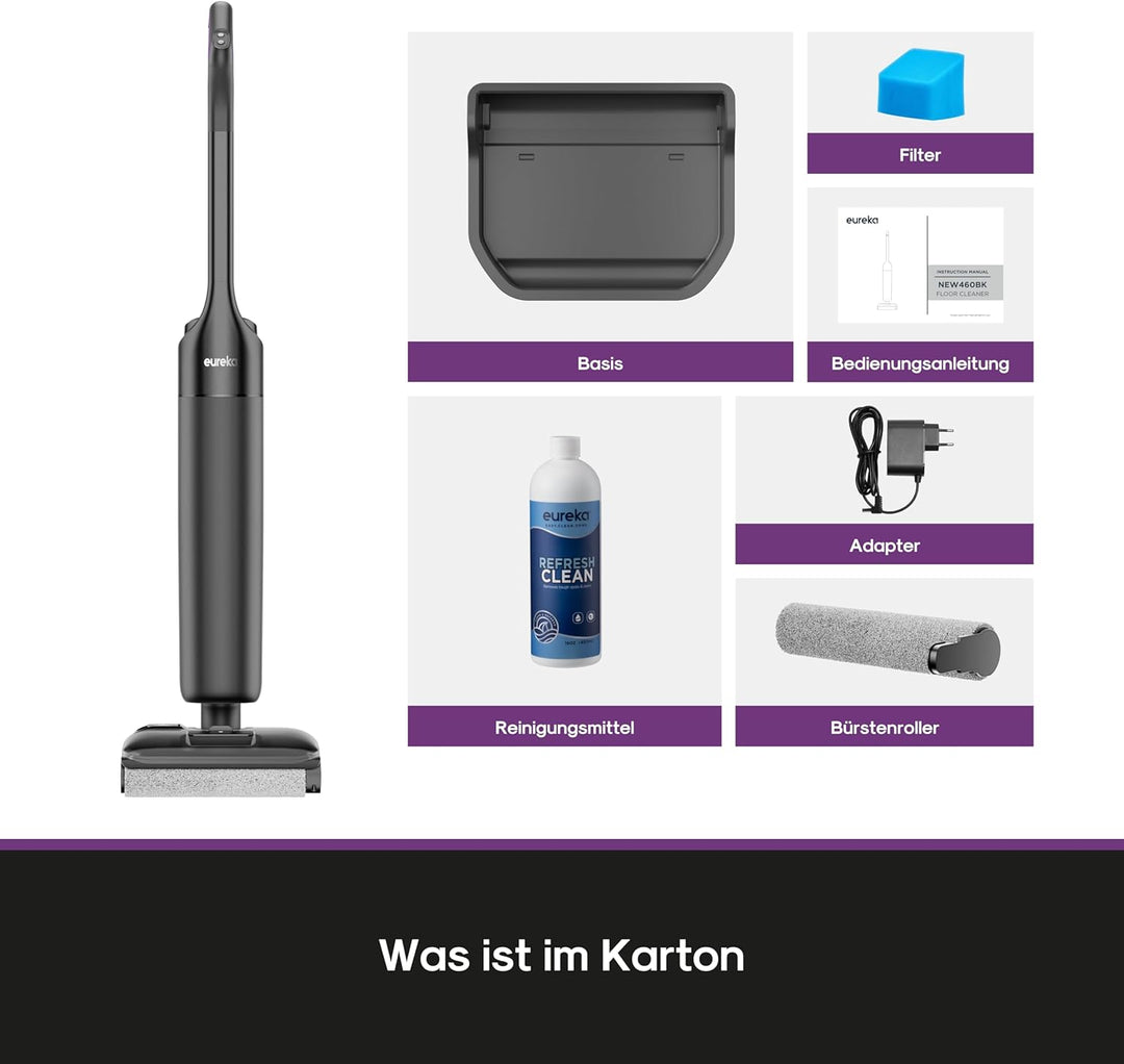 Eureka FloorShine NEW460 Nass-/Trockensauger | 180° Flachlage | 17000 Pa Saugleistung | Kantenreinig