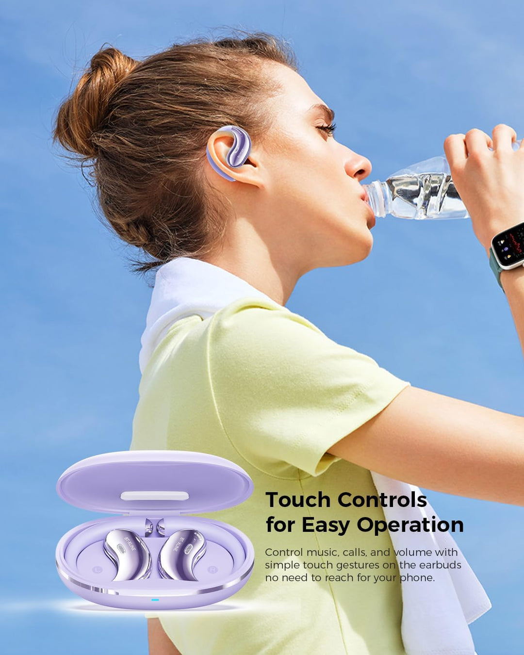 Micool Open-Ear Kopfhörer Bluetooth 6.0, Clip-On Ohrhörer Kabellos mit 36H Spielzeit, Geräuschreduzi