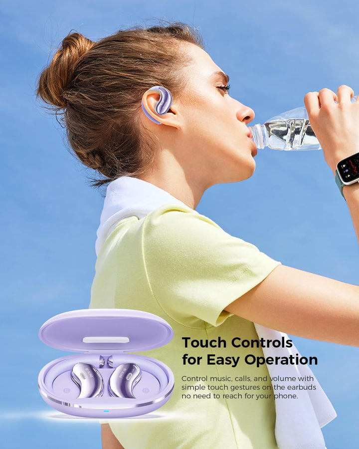 Micool Open-Ear Kopfhörer Bluetooth 6.0, Clip-On Ohrhörer Kabellos mit 36H Spielzeit, Geräuschreduzi