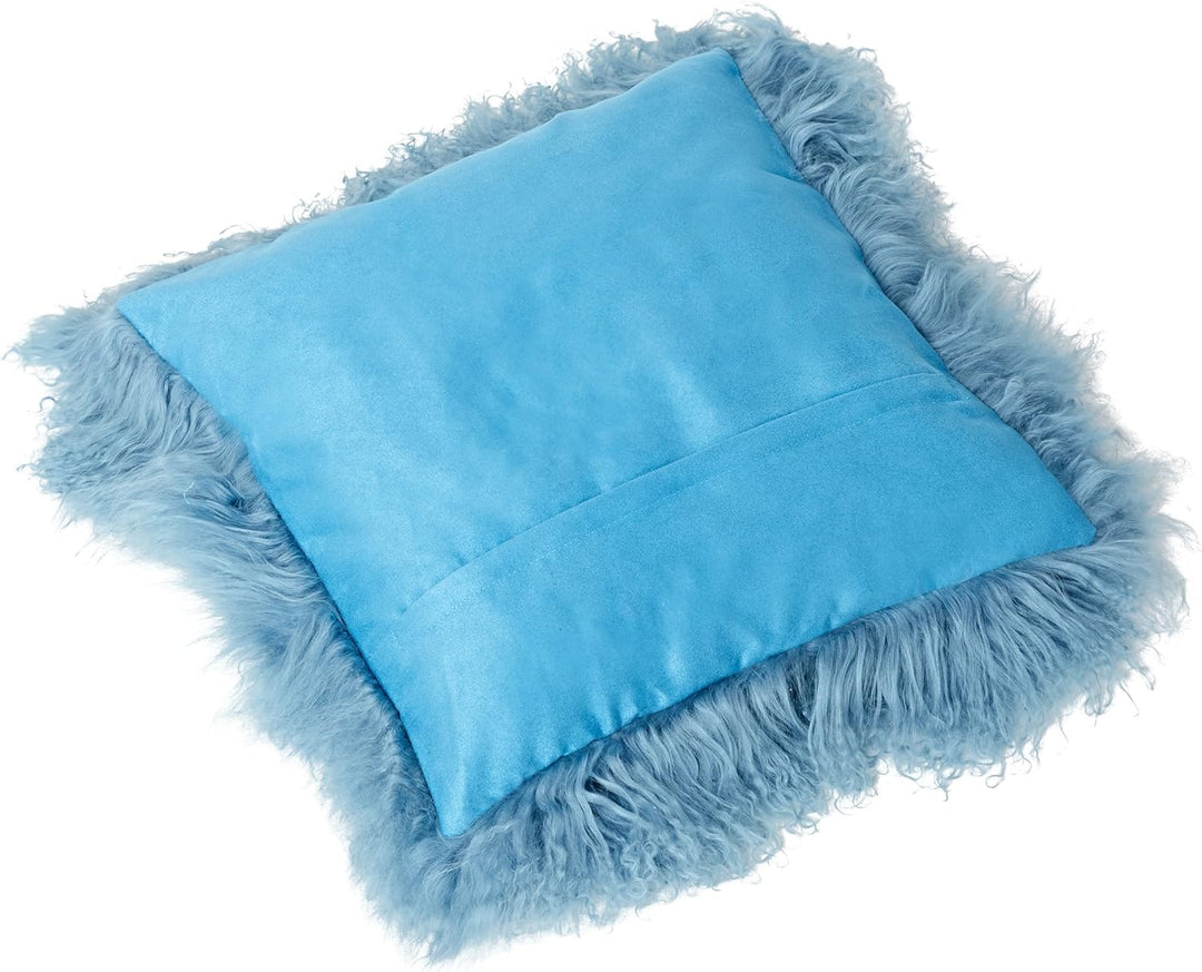 Reissner Lammfelle Tibet Lammfell Kissenbezug langflorig 30x30cm JAY20 Farbe blau Jay20 Blau, Jay20