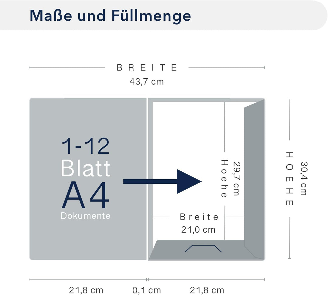 Präsentationsmappe A4 in Marineblau 20 Stück (wählbar) - erhältlich in 7 Farben - direkt vom Herstel