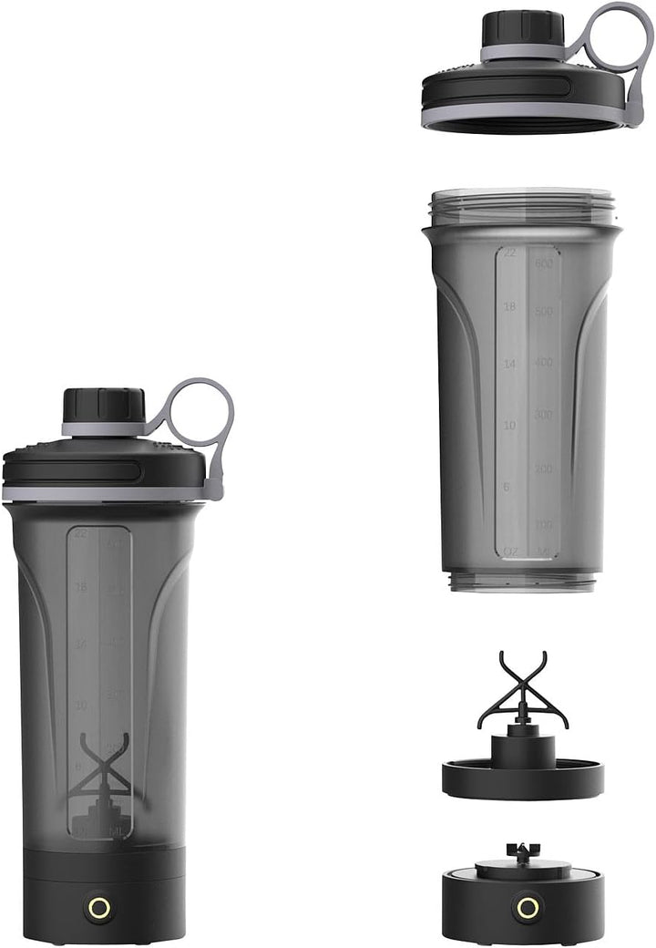 PEARL sports Eiweiss Mixer: 2er-Set Akku-Protein- und Milchshaker, 600 ml, spülmaschinenfest (akkube