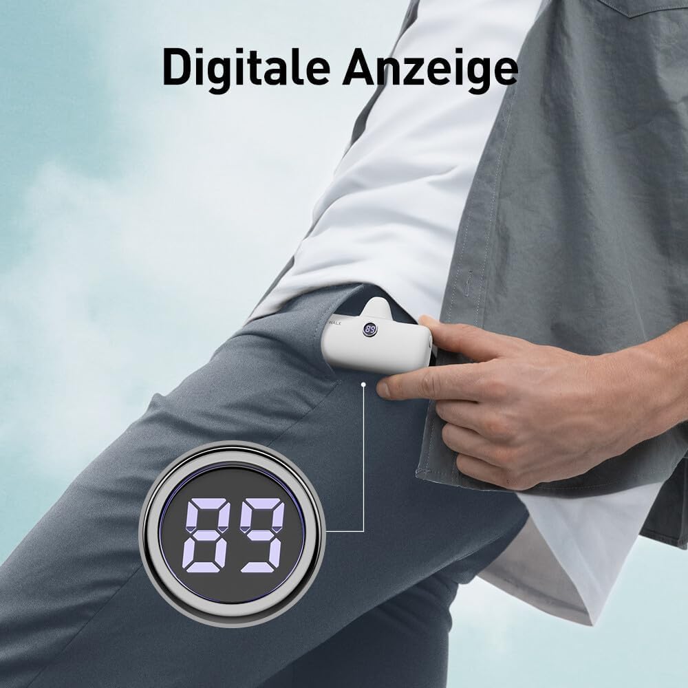 iWALK Powerbank 4800mAh[USB-C Version]， 20W Schnellladung Tragbares Ladegerät, Petit Externer Akku K