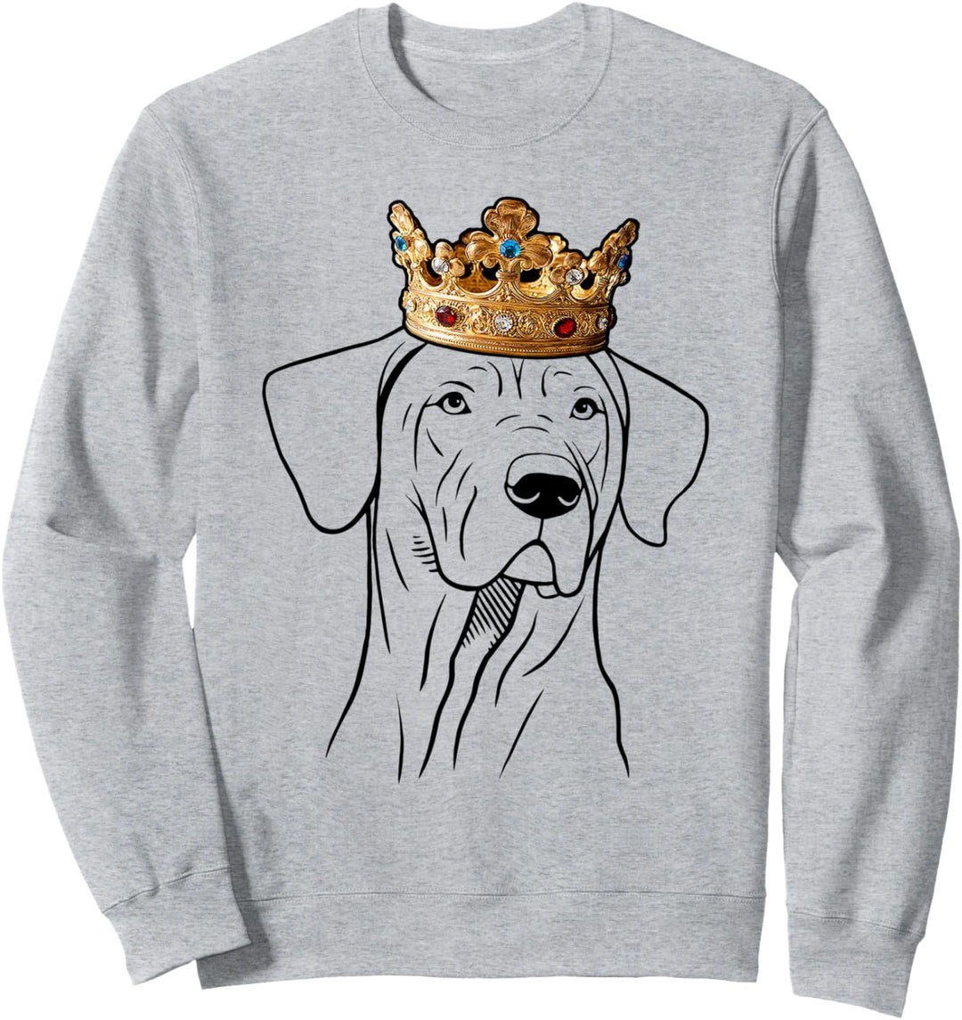 Rhodesian Ridgeback Hund trägt eine Krone Sweatshirt