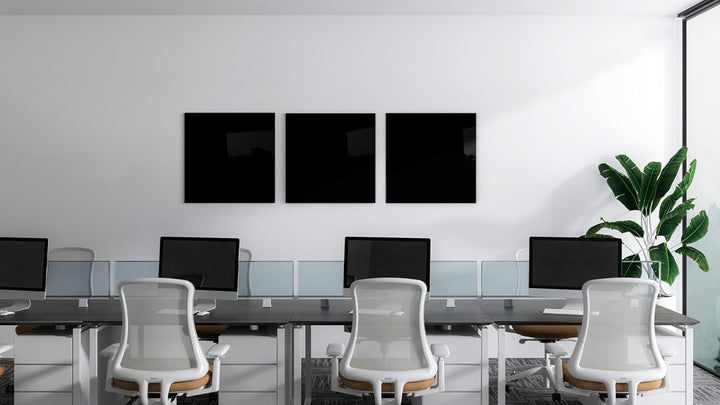 ALLboards Glasboard Magnetisch Schwarz 50x50cm, Rahmenlos, Glastafel, Magnettafel, Gehärtetes Glas,